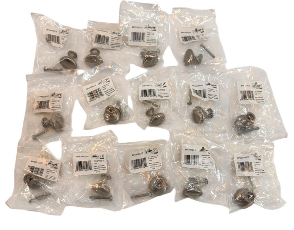14 Amerock Allison BP53005G10 Satin Nickel Cabinet Drawer Knobs NEW NOS Lot